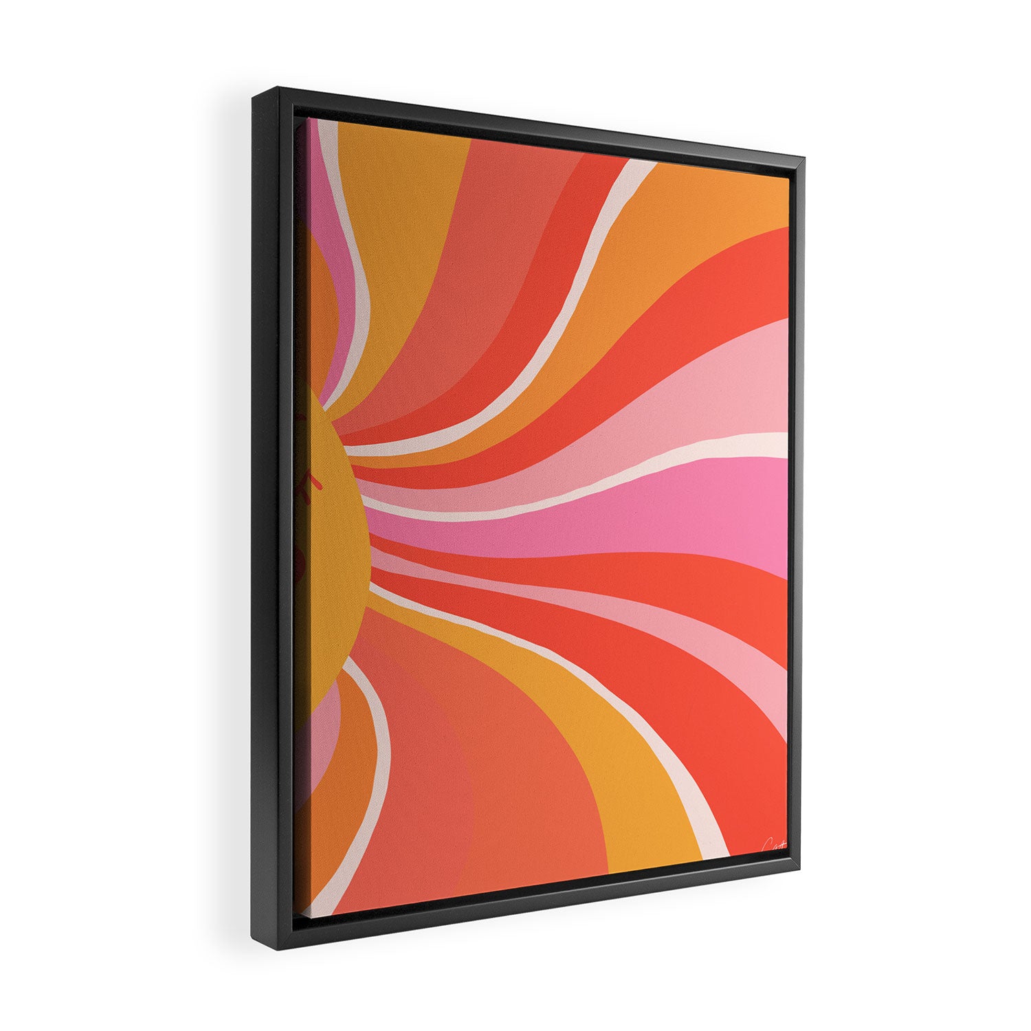 Sunshine Swirl â Pink & Peach Palette Framed Canvas Print Gallery Image 2