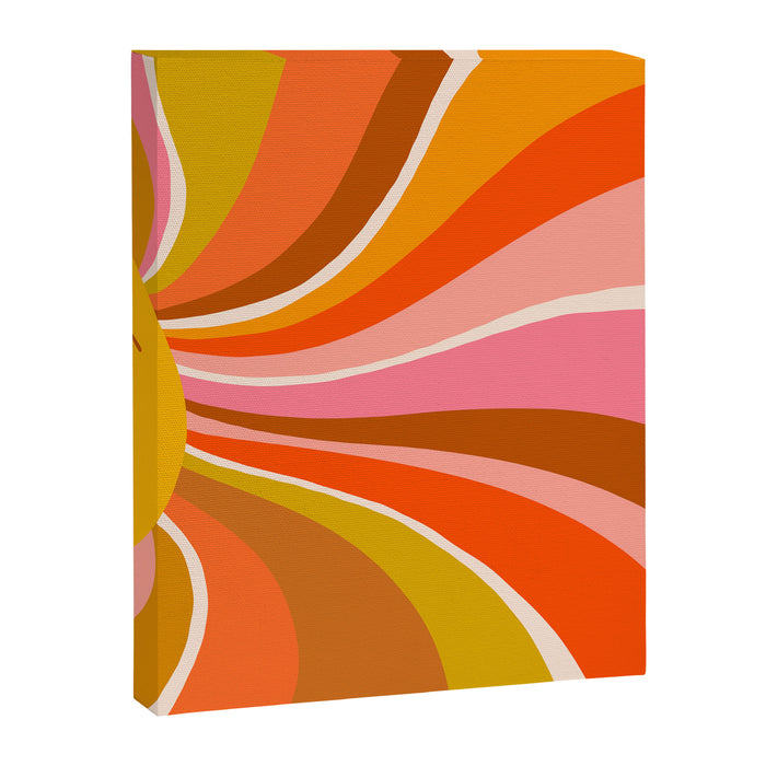 Sunshine Swirl - Retro Ochre Canvas Print Gallery Image 1