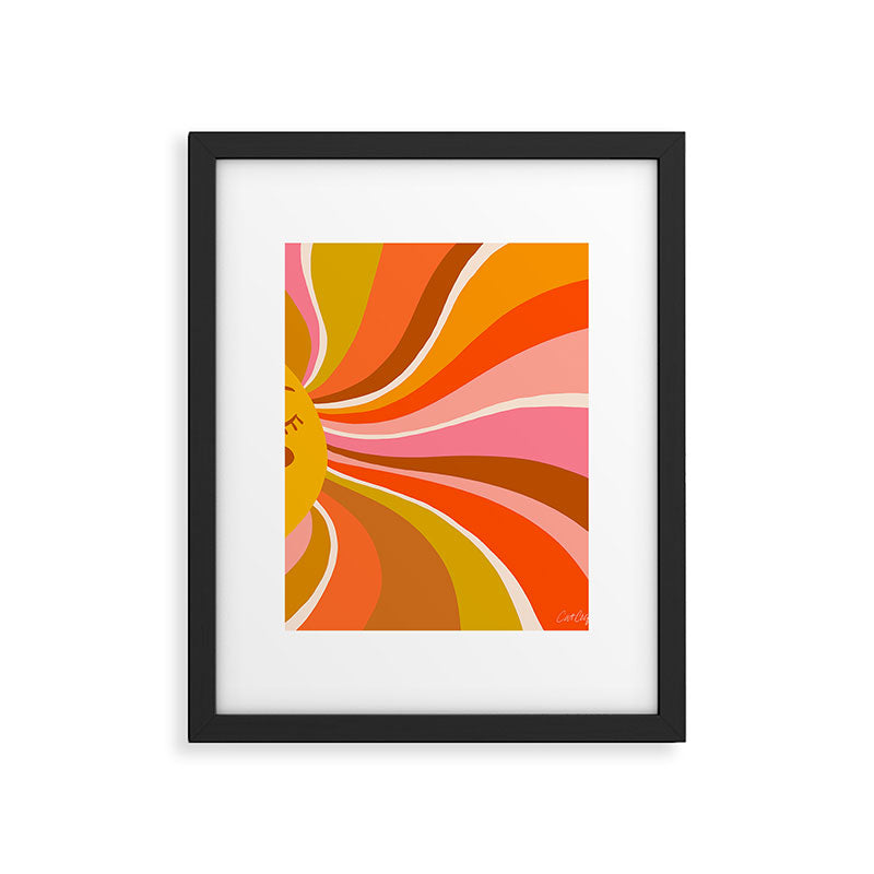 Sunshine Swirl - Retro Ochre Framed Art Print Gallery Image 6