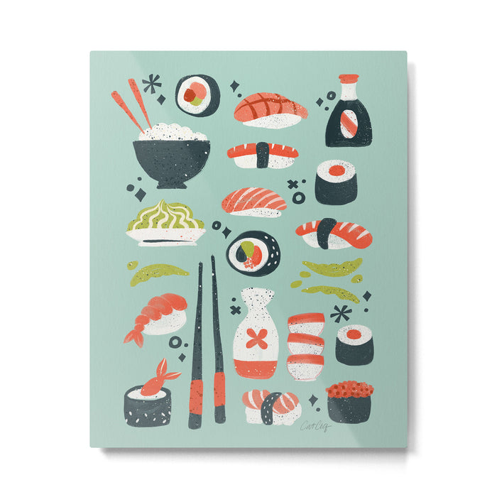 Sushi Dreams - Mint Metal Print Gallery Image 1