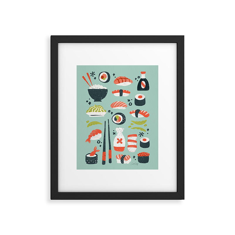 Sushi Dreams - Mint Framed Art Print Gallery Image 6