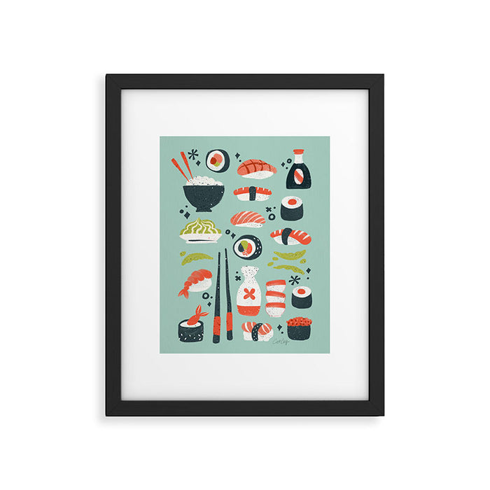 Sushi Dreams - Mint Framed Art Print Gallery Image 1