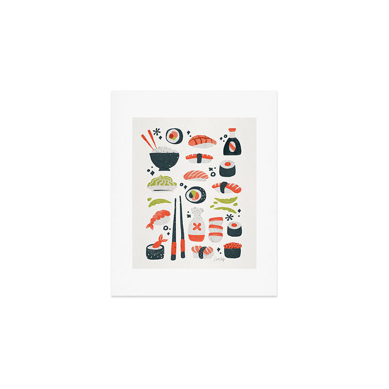 Sushi Dreams - White Art Print Gallery Image 1