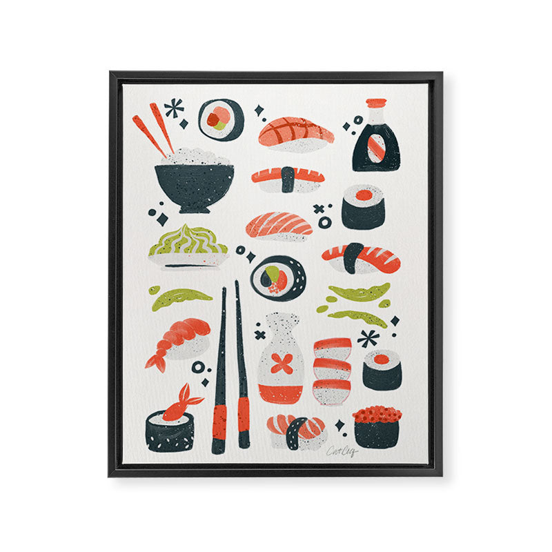 Sushi Dreams - White Framed Canvas Print Gallery Image 8