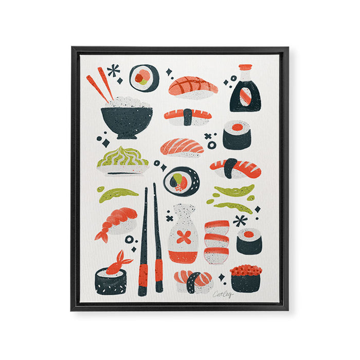 Sushi Dreams - White Framed Canvas Print Gallery Image 1