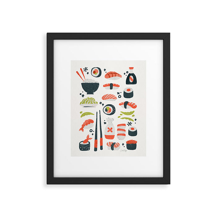 Sushi Dreams - White Framed Art Print Gallery Image 1