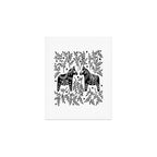 Swedish Dala Horses - Black Palette Art Print Gallery Image 1