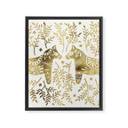 Swedish Dala Horses - Gold Palette Framed Canvas Print Gallery Image 8