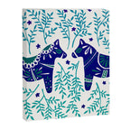Swedish Dala Horses - Navy & Blue Palette Canvas Print Gallery Image 8