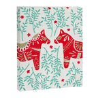 Swedish Dala Horses - Red & Mint Palette Canvas Print Gallery Image 8