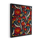 Sweet Florals - Crimson & Jade Framed Canvas Print Gallery Image 2