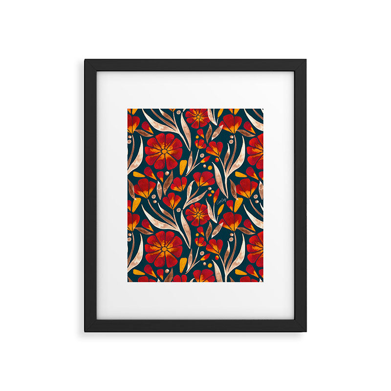 Sweet Florals - Crimson & Jade Framed Art Print Gallery Image 6