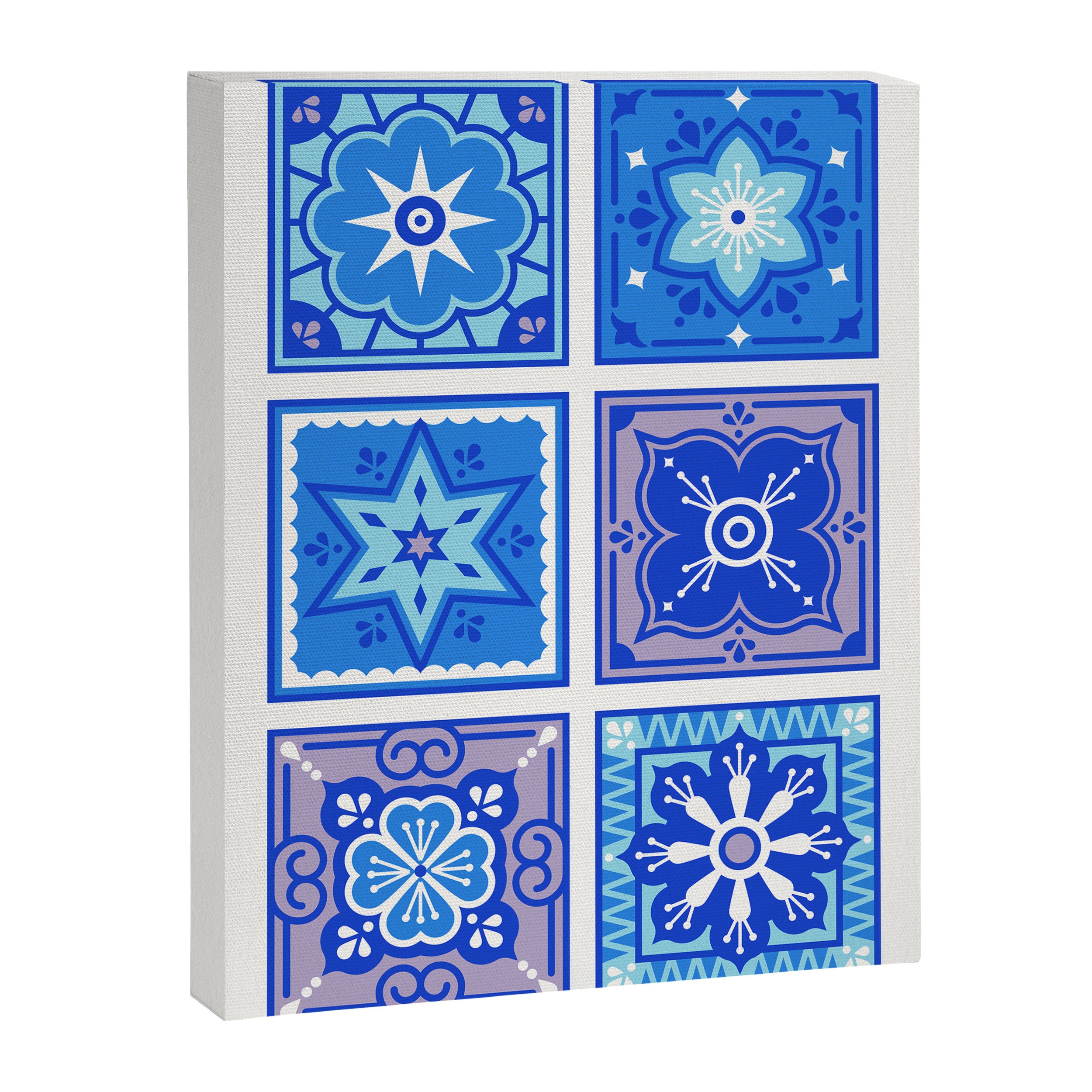 Talavera Mexican Tile - Blue Palette Canvas Print Gallery Image 6