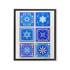 Talavera Mexican Tile - Blue Palette Framed Canvas Print Gallery Image 6