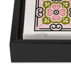 Talavera Mexican Tile - Blush & Sage Palette Framed Canvas Print Gallery Image 3