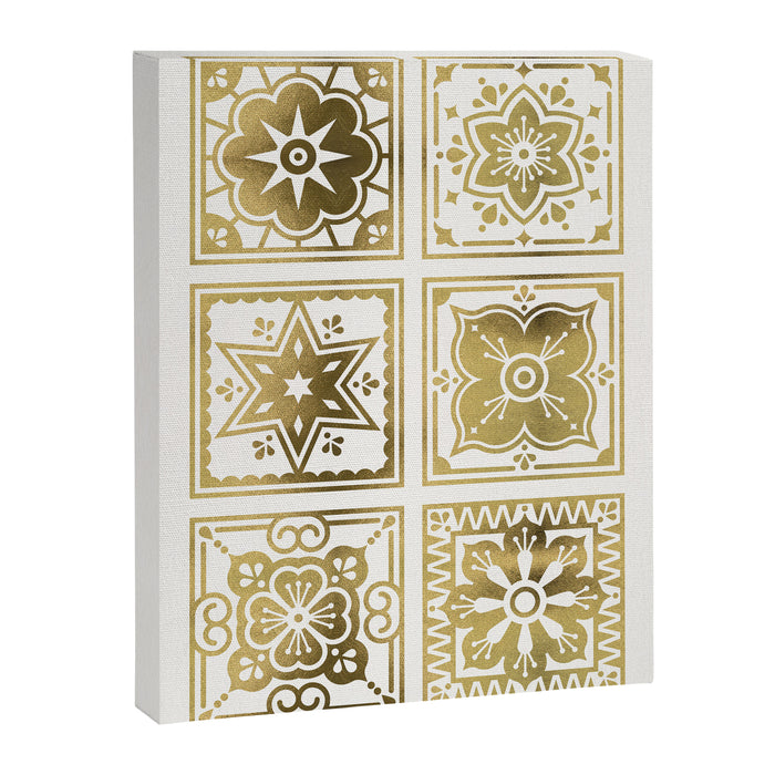 Talavera Mexican Tile - Gold Palette Canvas Print Gallery Image 1