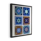 Talavera Mexican Tile - Navy & Bronze Palette Framed Canvas Print Gallery Image 2