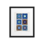 Talavera Mexican Tile - Navy & Bronze Palette Framed Art Print Gallery Image 5