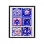 Talavera Mexican Tile - Pink & Periwinkle Palette Framed Canvas Print Gallery Image 6