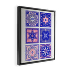 Talavera Mexican Tile - Pink & Periwinkle Palette Framed Canvas Print Gallery Image 2