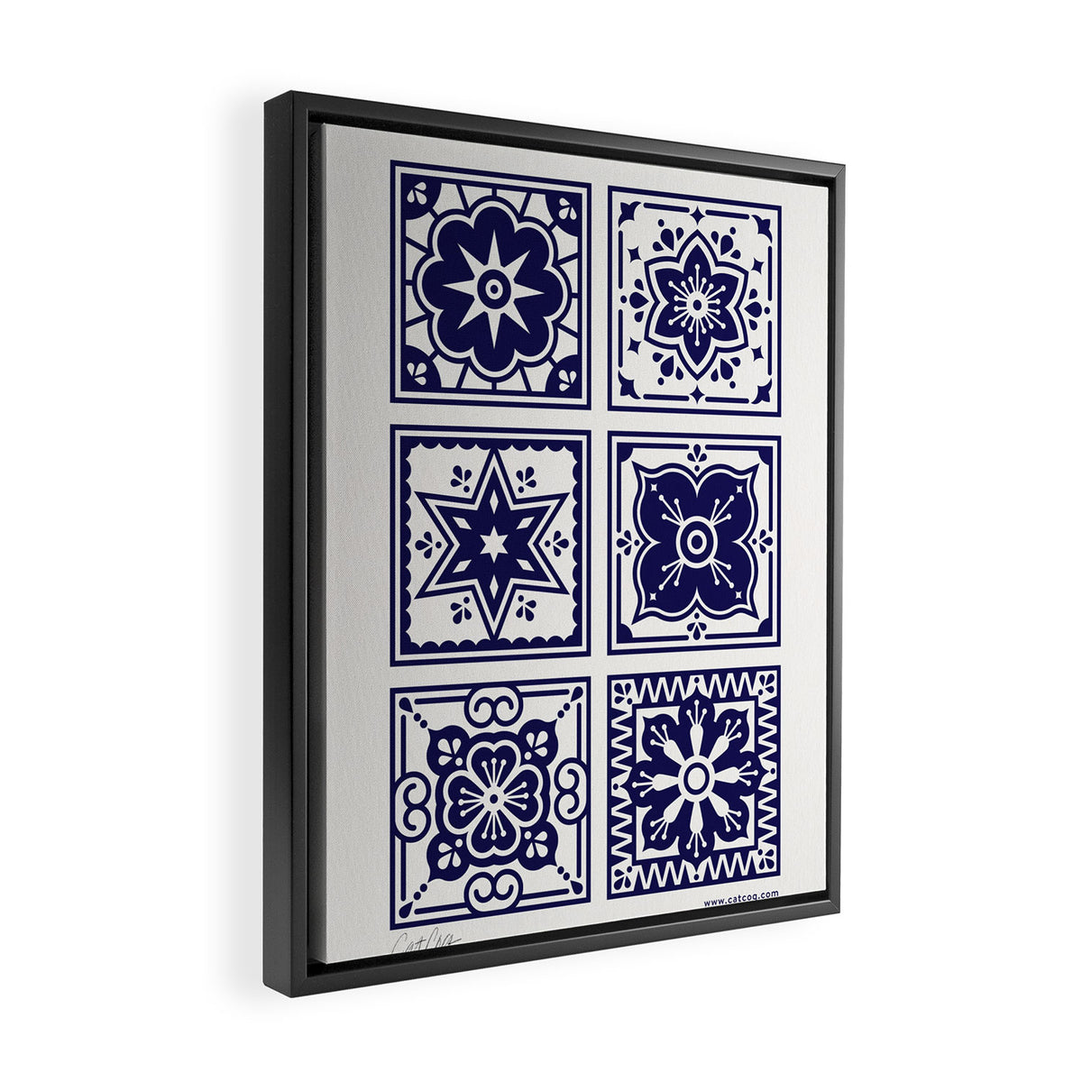 Talavera Mexican Tile - Porcelain Palette Framed Canvas Print Gallery Image 2