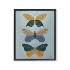 Tattooed Butterflies - Blue & Yellow Framed Canvas Print Gallery Image 8