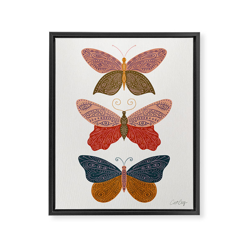 Tattooed Butterflies - Desert Framed Canvas Print Gallery Image 8