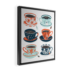 Tea Time - Coral & Teal Framed Canvas Print Gallery Image 2