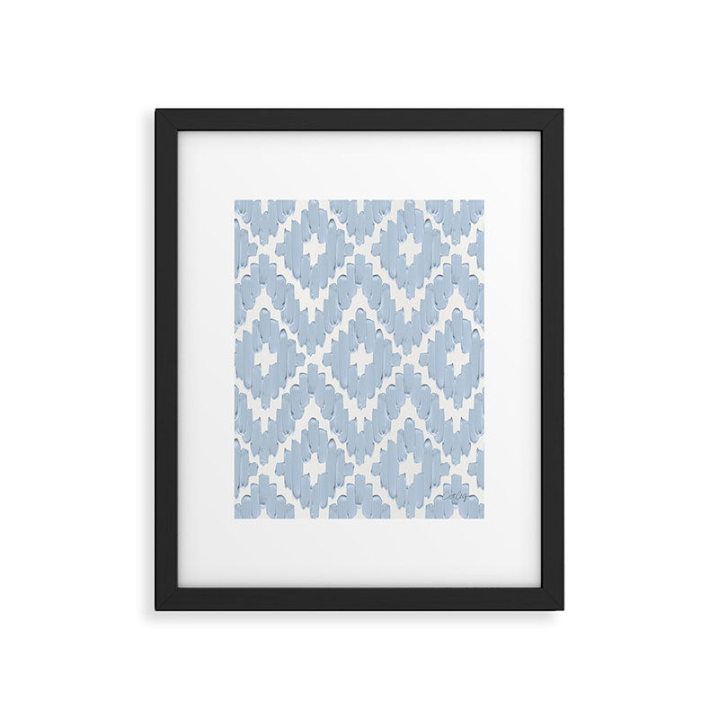 Textile Diamonds - Powder Blue  Framed Art Print Gallery Image 6