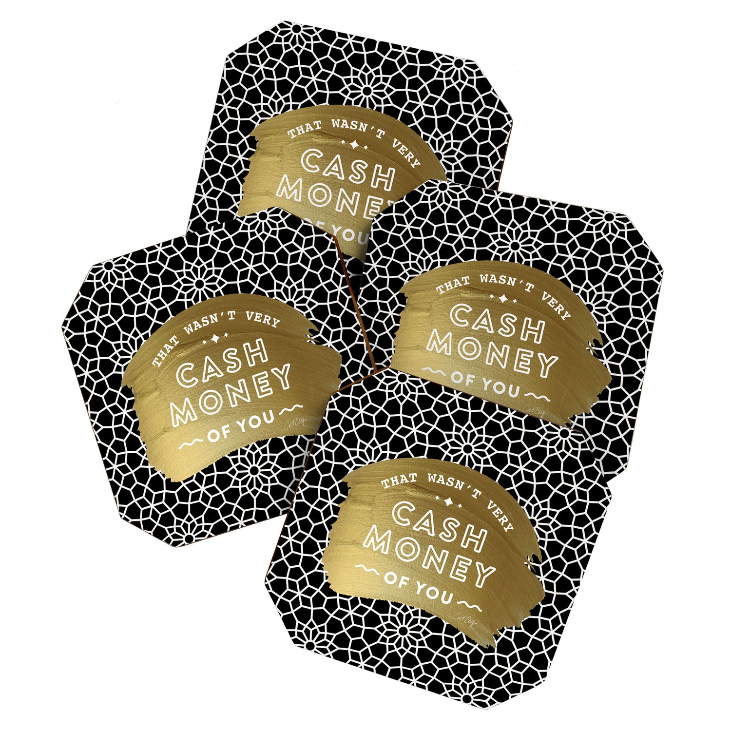 That Wasn't Very Cash Money of You - Black & Gold Coaster Gallery Image 1