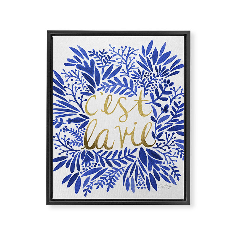 That's Life â Gold & Blue Framed Canvas Print Gallery Image 8