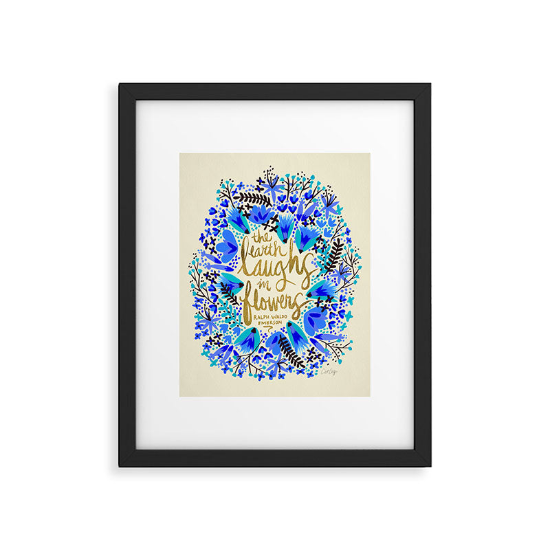The Earth Laughs in Flowers - Gold & Blue Framed Art Print Gallery Image 5