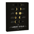 The Lunar Cycle â¢ Phases of the Moon - Black & Gold Palette Canvas Print Gallery Image 6