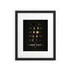 The Lunar Cycle â¢ Phases of the Moon - Black & Gold Palette Framed Art Print Gallery Image 5