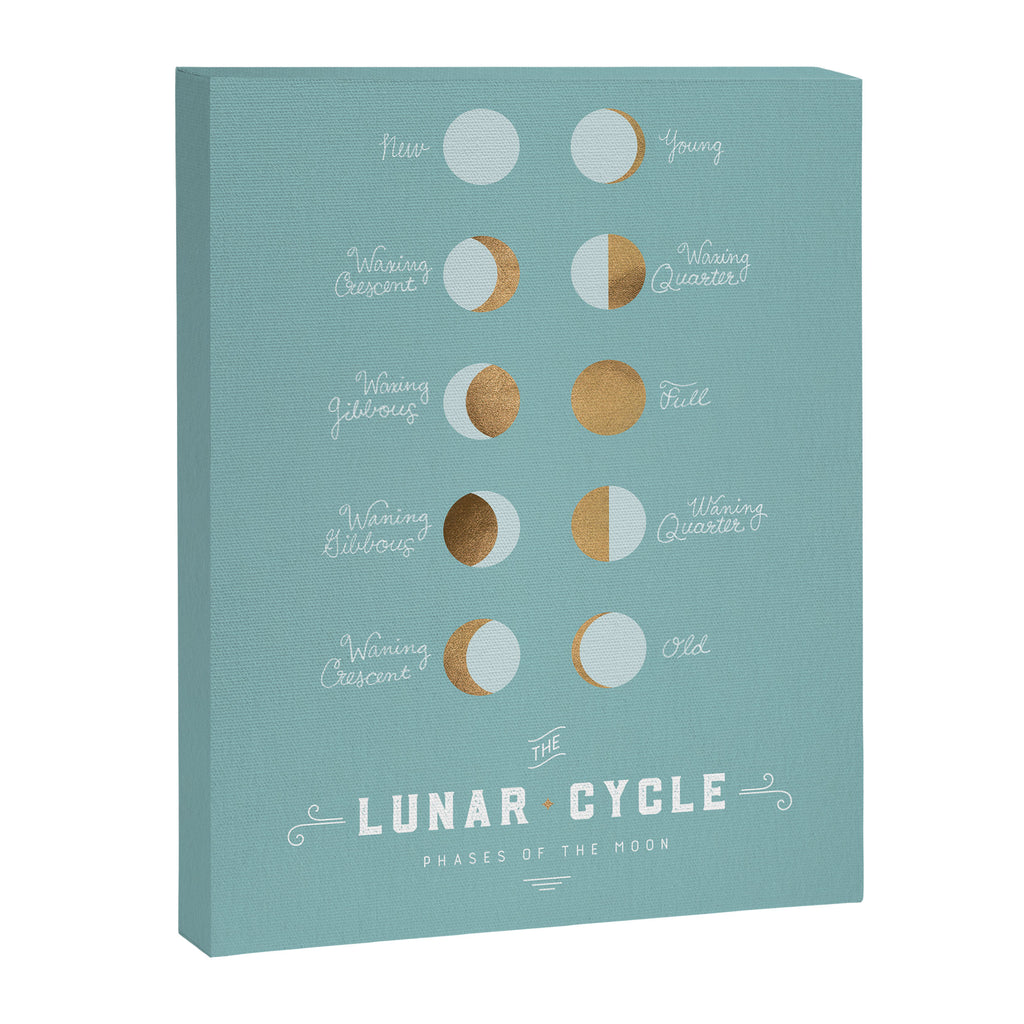 The Lunar Cycle â¢ Phases of the Moon â Copper & Robin's Egg Blue Palette Canvas Print Gallery Image 6