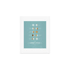 The Lunar Cycle â¢ Phases of the Moon â Copper & Robin's Egg Blue Palette Art Print Gallery Image 1