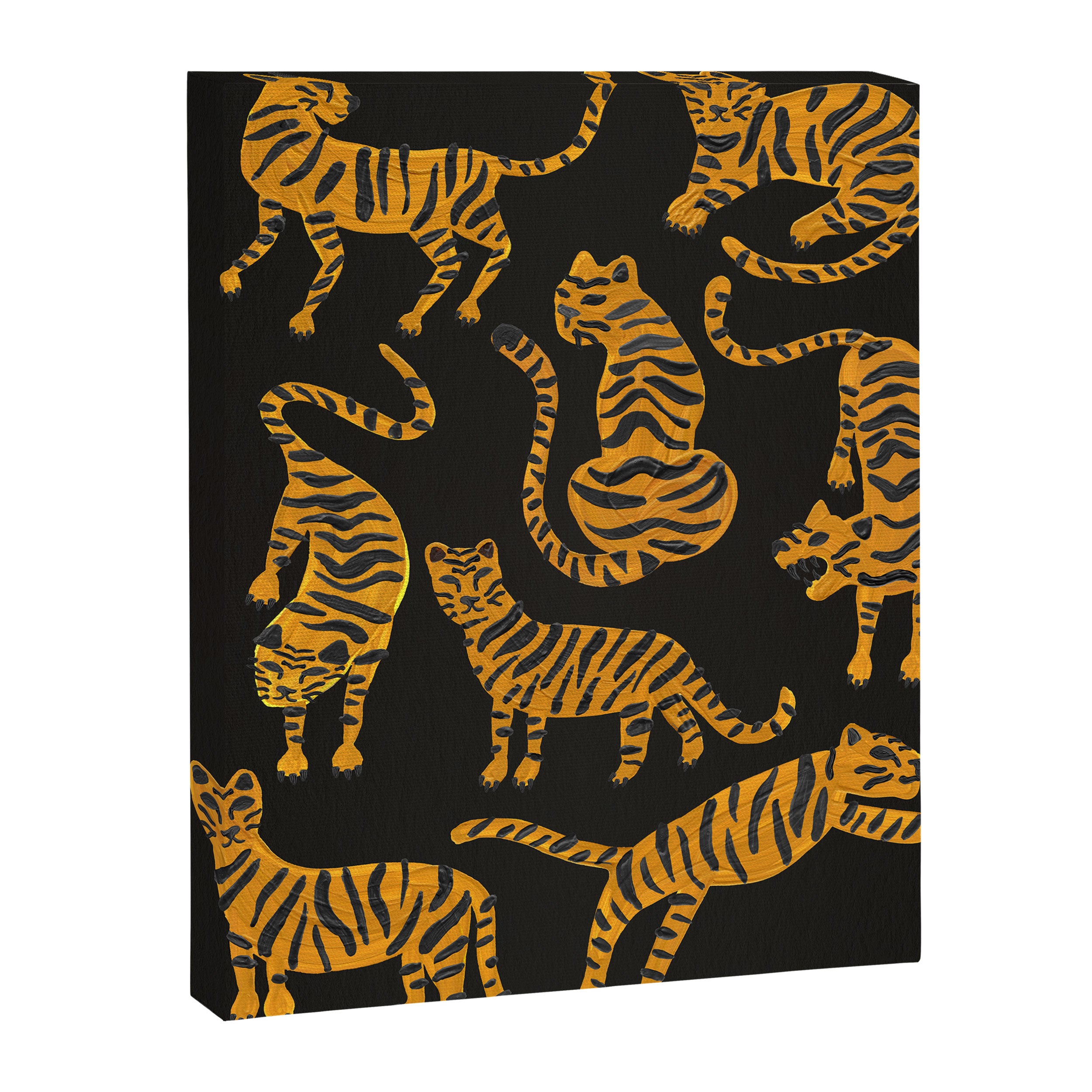 Tiger Collection - Black & Orange Canvas Print Gallery Image 8
