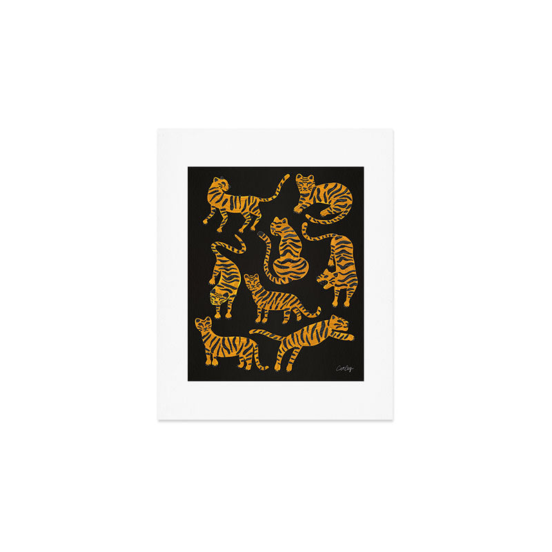 Tiger Collection - Black & Orange Art Print Gallery Image 1