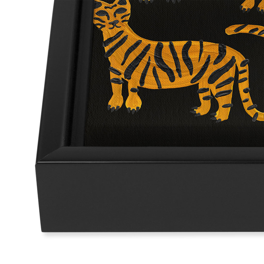Tiger Collection - Black & Orange Framed Canvas Print Gallery Image 3