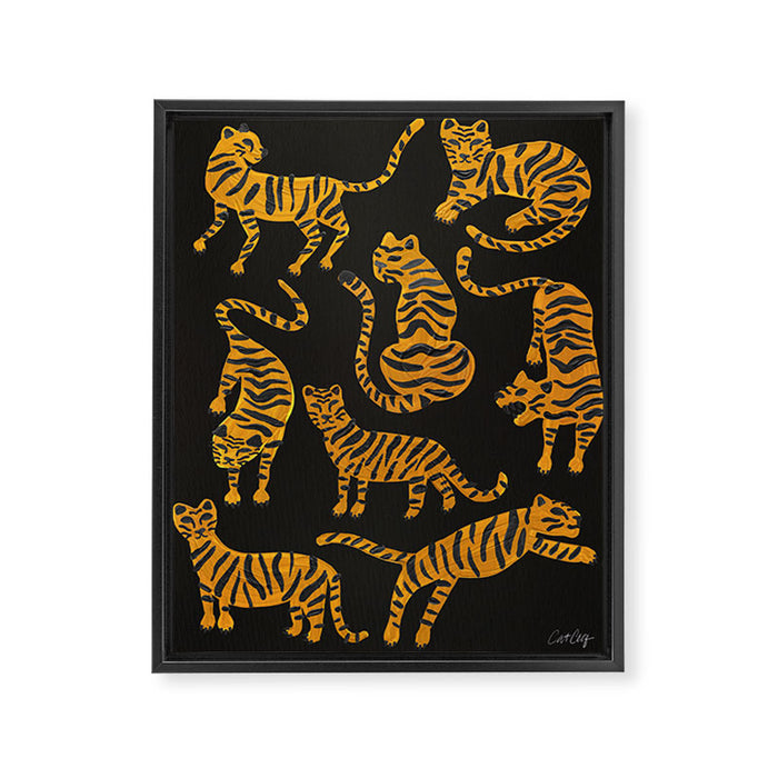 Tiger Collection - Black & Orange Framed Canvas Print Gallery Image 1