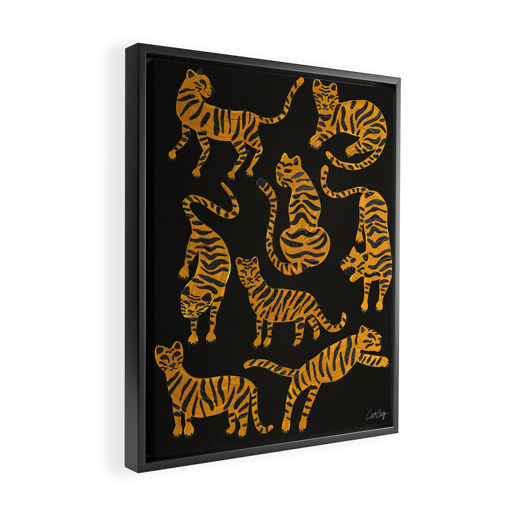 Tiger Collection - Black & Orange Framed Canvas Print Gallery Image 2