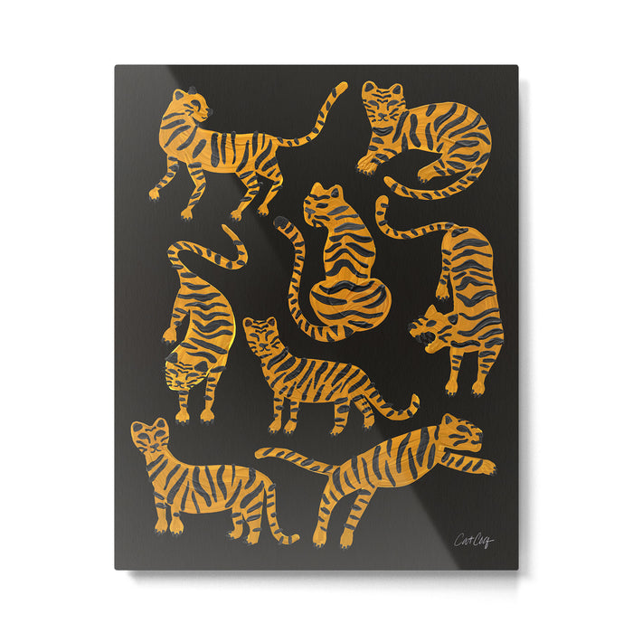 Tiger Collection - Black & Orange Metal Print Gallery Image 1