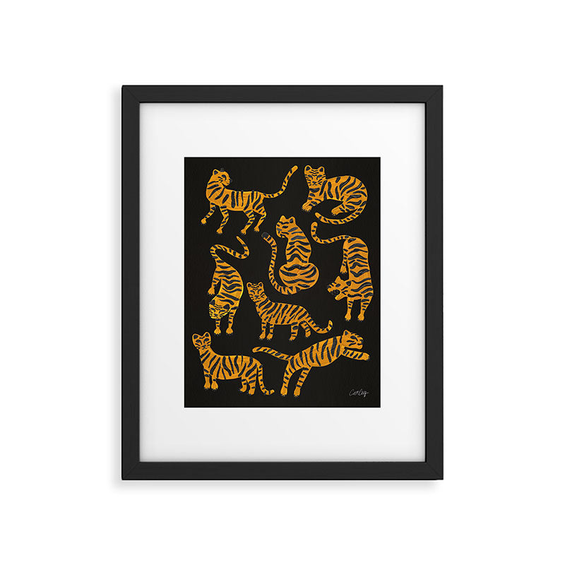 Tiger Collection - Black & Orange Framed Art Print Gallery Image 6