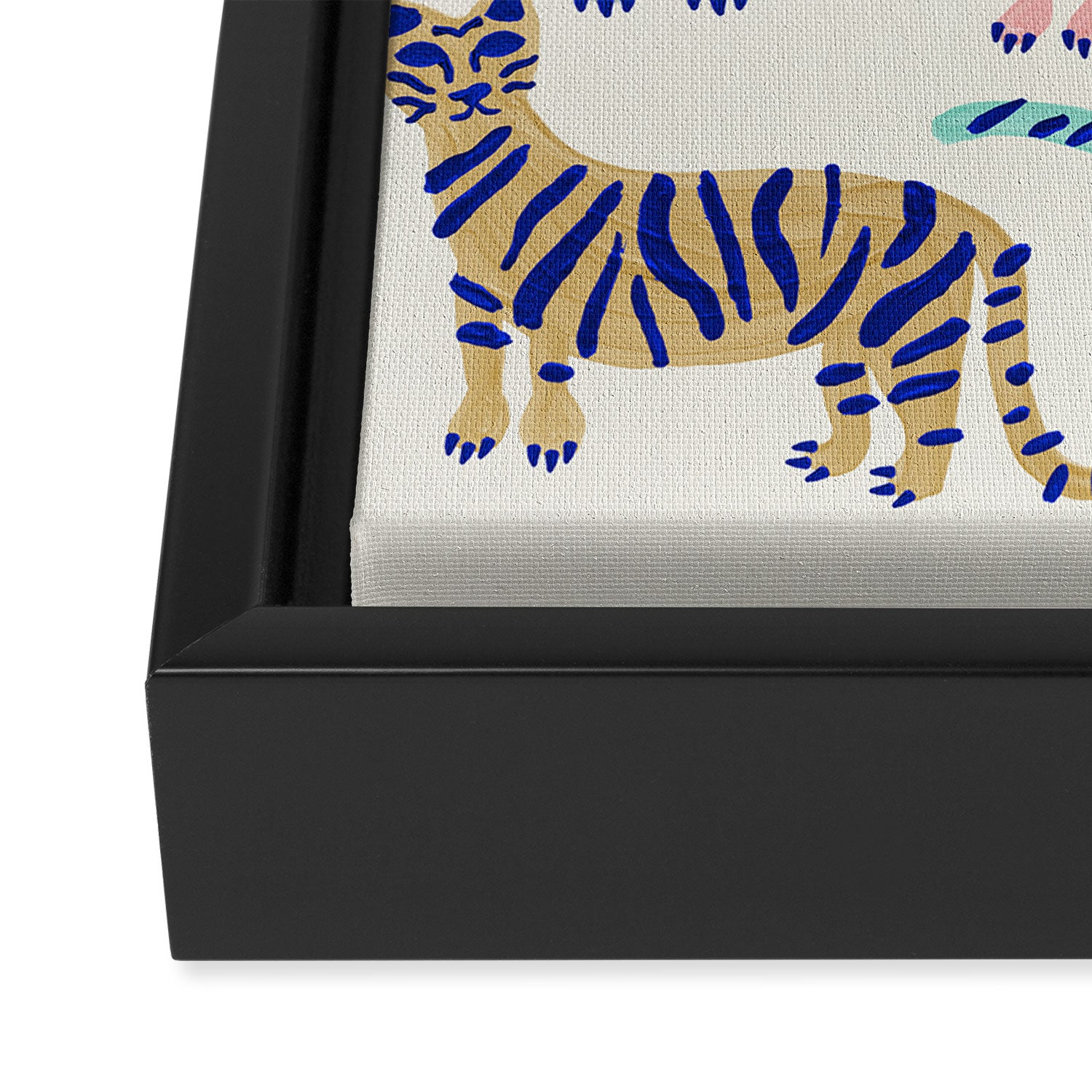Tiger Collection - Indigo Palett Framed Canvas Print Gallery Image 3