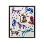 Tiger Collection - Indigo Palett Framed Canvas Print Gallery Image 8
