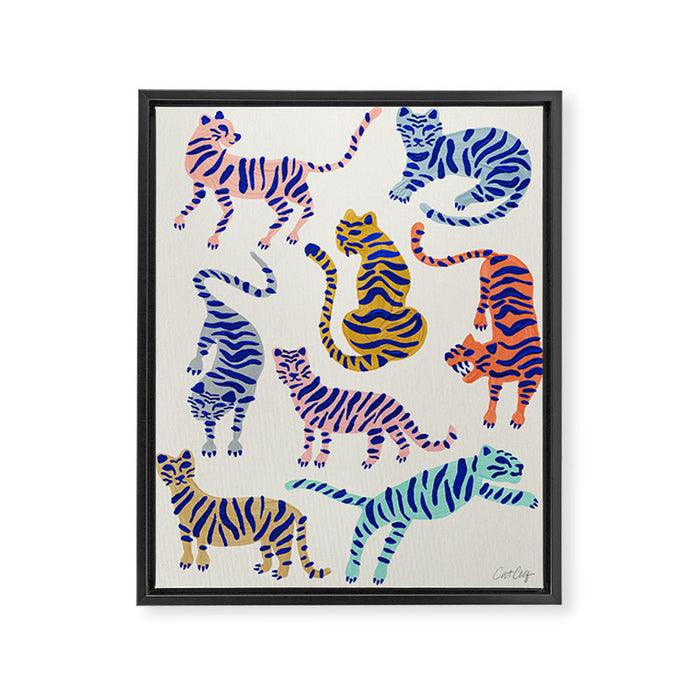 Tiger Collection - Indigo Palett Framed Canvas Print Gallery Image 1