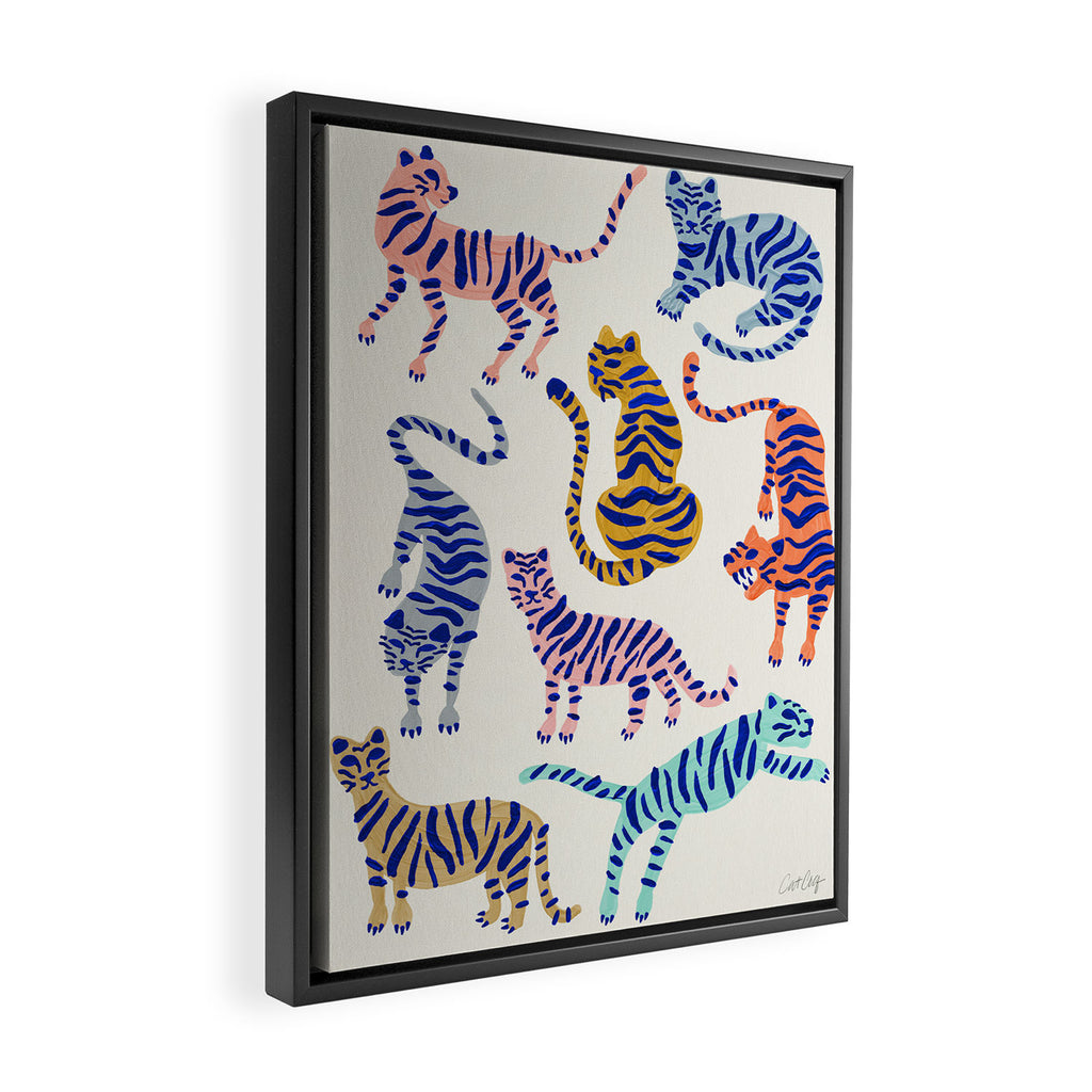 Tiger Collection - Indigo Palett Framed Canvas Print Gallery Image 2