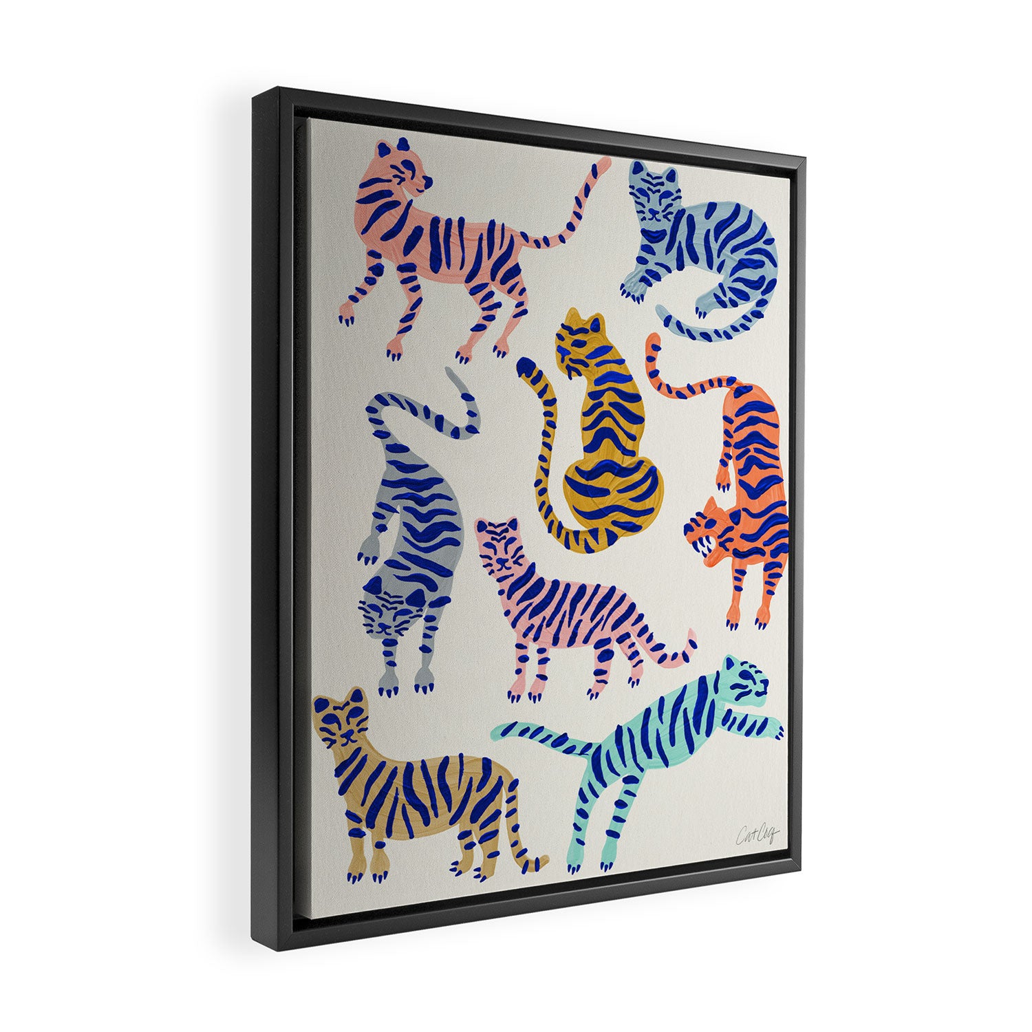 Tiger Collection - Indigo Palett Framed Canvas Print Gallery Image 2