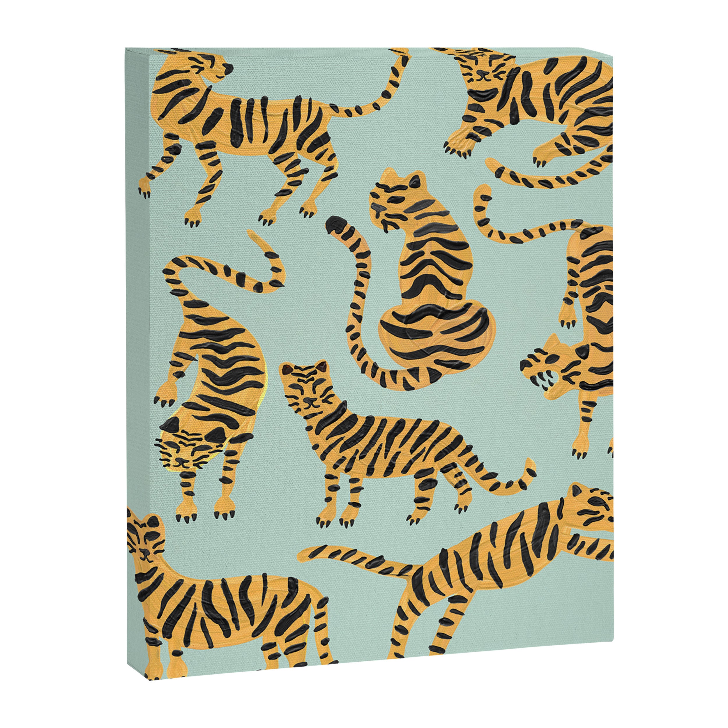 Tiger Collection - Mint & Orange Canvas Print Gallery Image 8