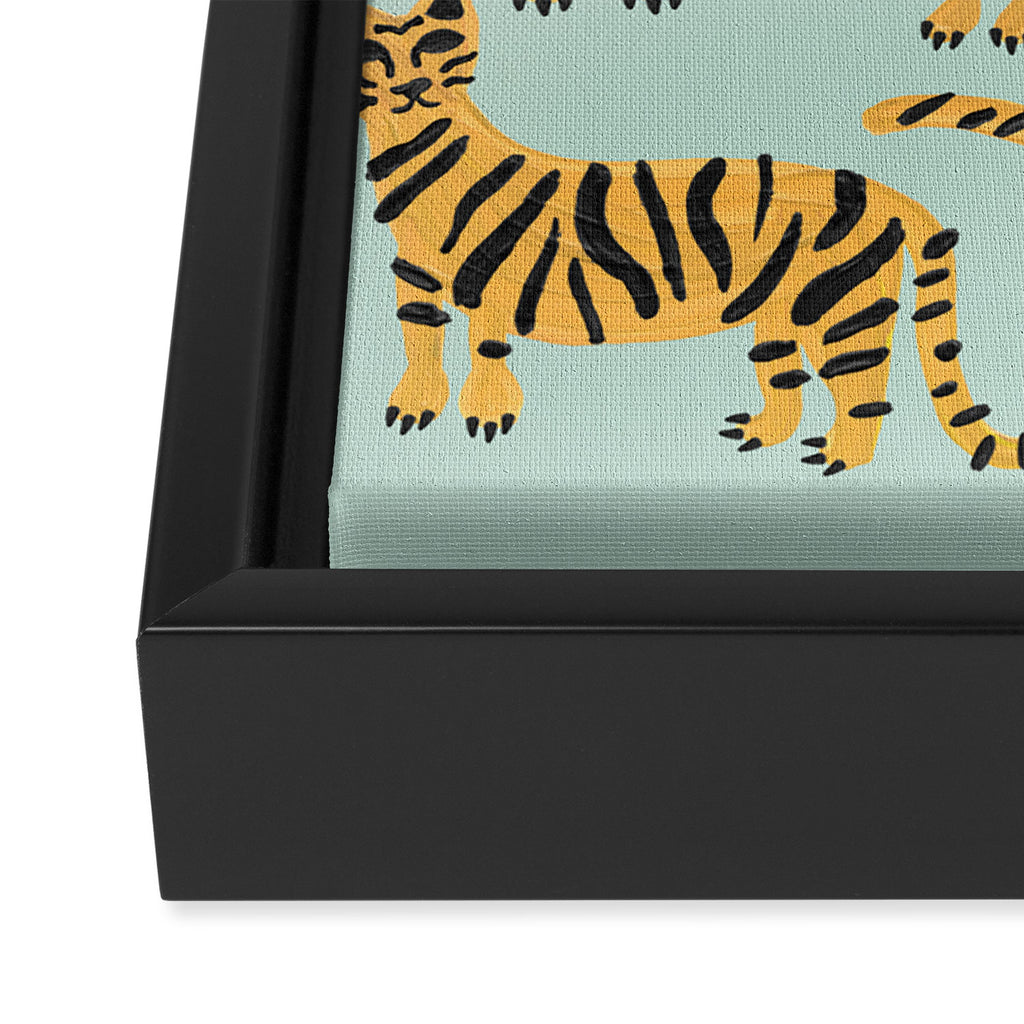 Tiger Collection - Mint & Orange Framed Canvas Print Gallery Image 3